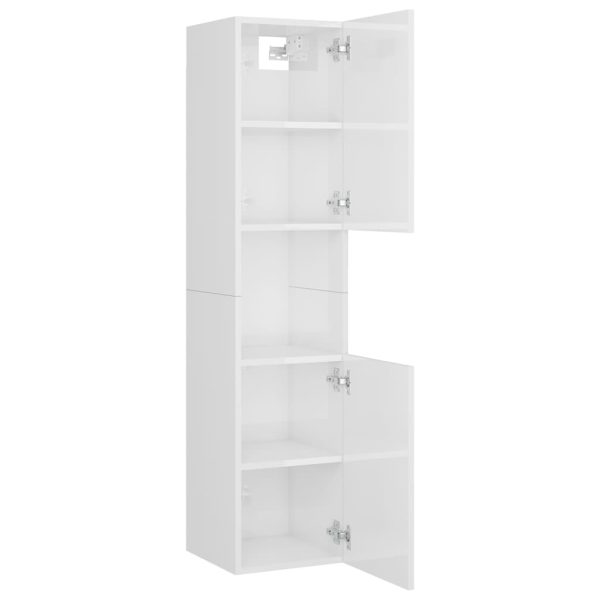 Set Mobili Da Bagno Bianco Lucido In Truciolato - Image 5
