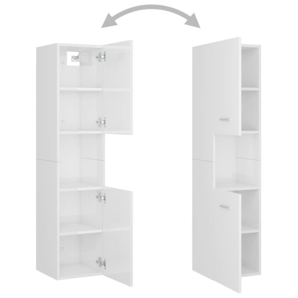 Set Mobili Da Bagno Bianco Lucido In Truciolato - Image 6