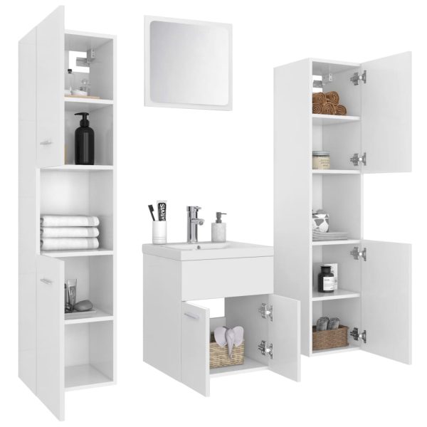 Set Mobili Da Bagno Bianco In Truciolato - Image 3