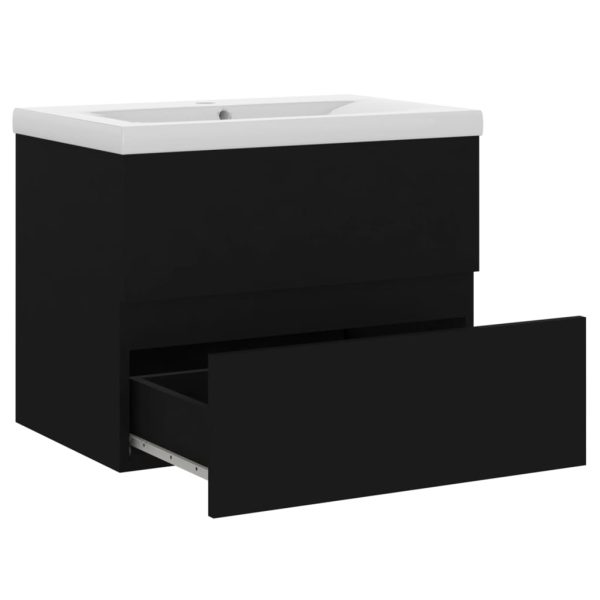 Mobile Con Lavabo Integrato Nero In Legno Multistrato - Image 4