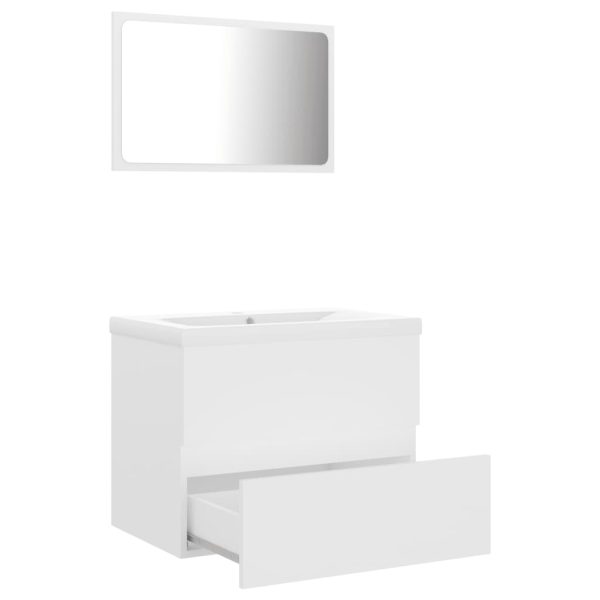 Set Mobili Da Bagno Bianco In Legno Multistrato - Image 3
