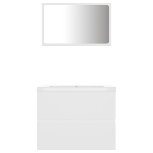 Set Mobili Da Bagno Bianco In Legno Multistrato - Image 4