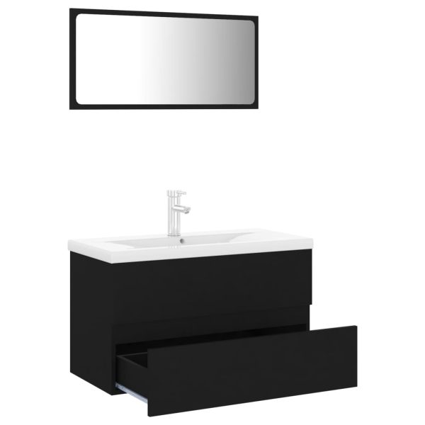 Set Mobili Da Bagno Nero In Legno Multistrato - Image 3