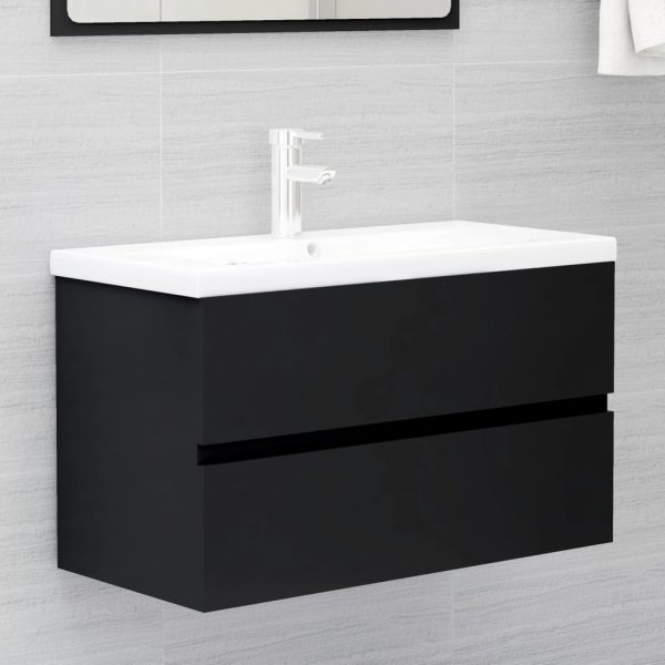 Set Mobili Da Bagno Nero In Legno Multistrato - Image 5