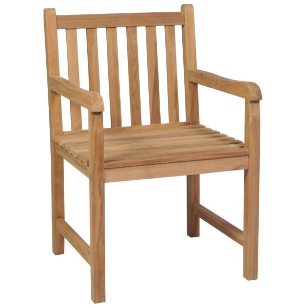 Sedie Da Giardino 8 Pz E Cuscini Grigio Talpa Massello Di Teak - Image 4