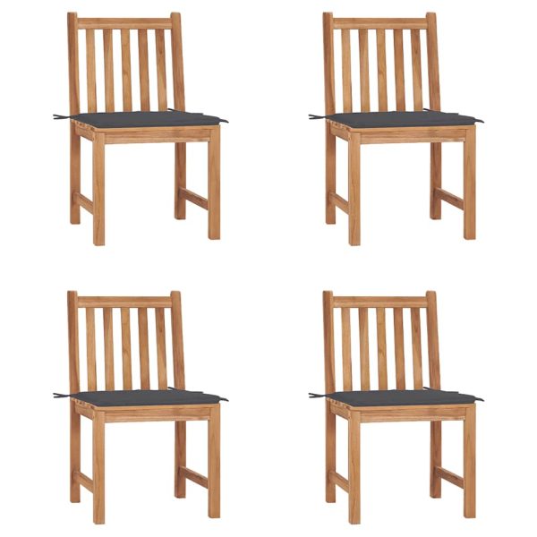 Sedie Da Giardino 4 Pz Con Cuscini In Legno Massello Di Teak