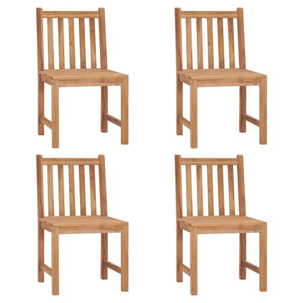 Sedie Da Giardino 4 Pz Con Cuscini In Legno Massello Di Teak - Image 2