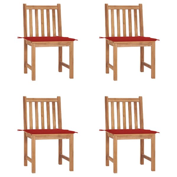 Sedie Da Giardino 4 Pz Con Cuscini In Legno Massello Di Teak