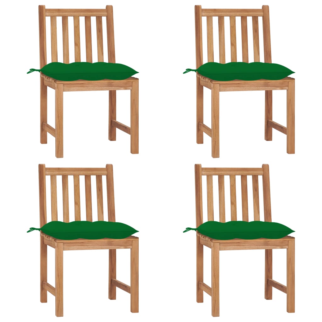 Sedie Da Giardino 4 Pz Con Cuscini In Legno Massello Di Teak