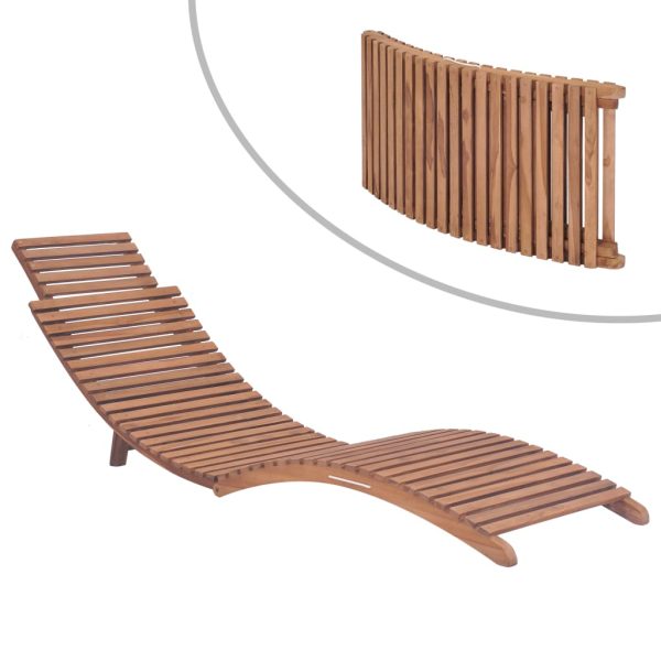 Lettini Prendisole Pieghevoli 2pz In Legno Massello Di Teak - Image 3