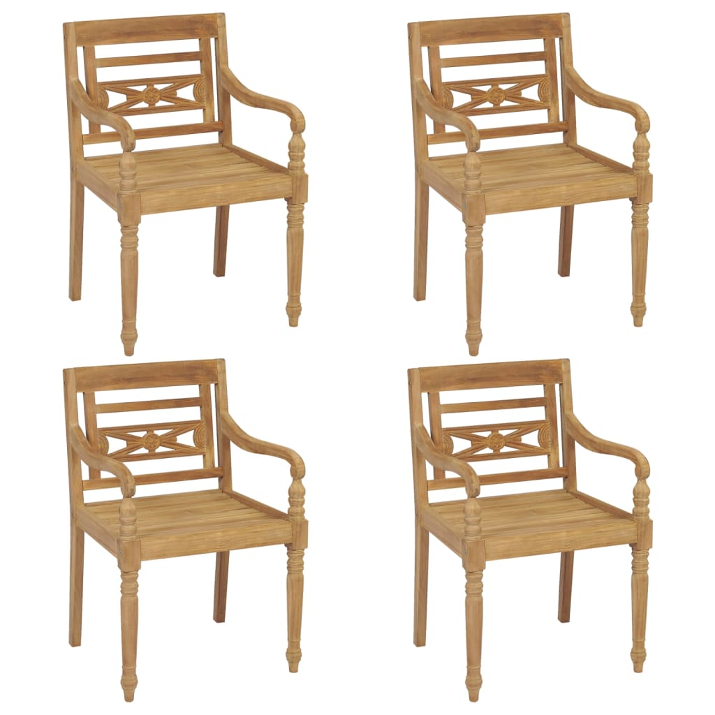 Sedie Batavia Con Cuscini 4 Pz In Legno Massello Di Teak - Image 3