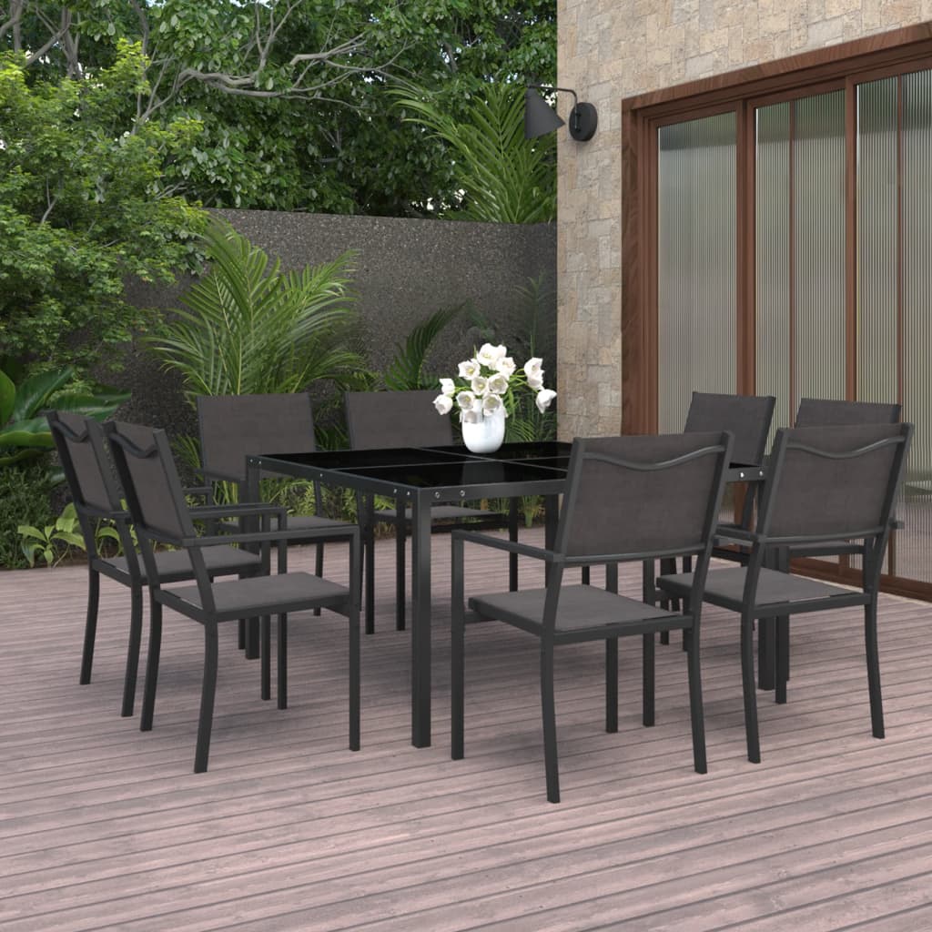 Set Da Pranzo Da Giardino 9 Pz In Acciaio