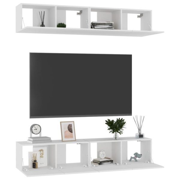 Mobili Tv 4 Pz Bianchi 80x30x30 Cm In Legno Multistrato - Image 3