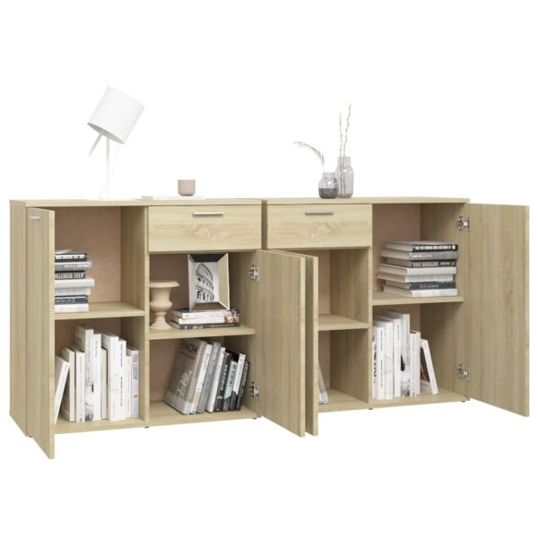 Credenza Rovere Sonoma 160x36x75 Cm In Legno Multistrato - Image 4