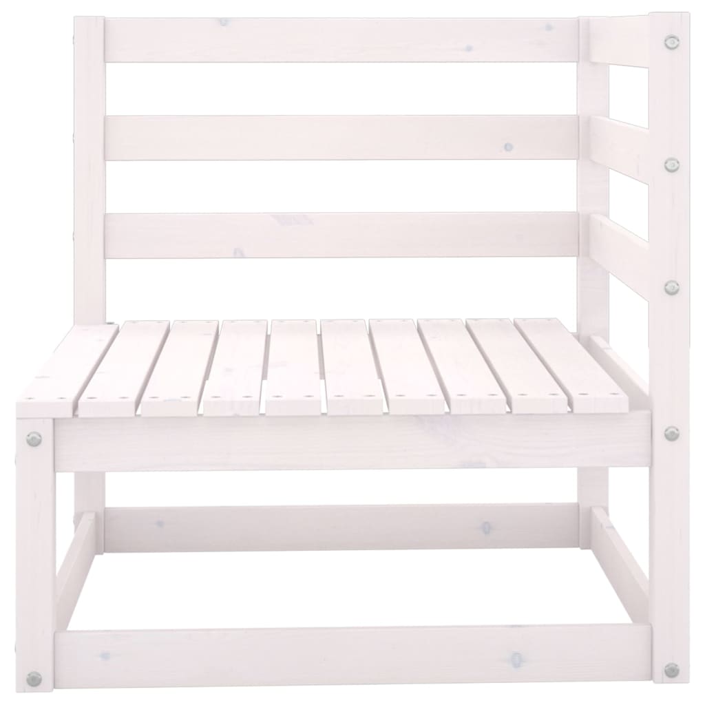 Set Divani Da Giardino 8 Pz Bianco In Legno Massello Di Pino - Image 5