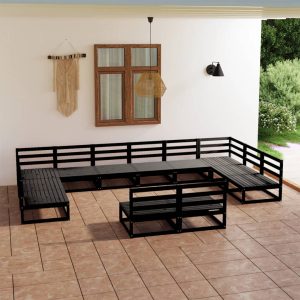 Set Divani Da Giardino 12 Pz In Legno Massello Di Pino
