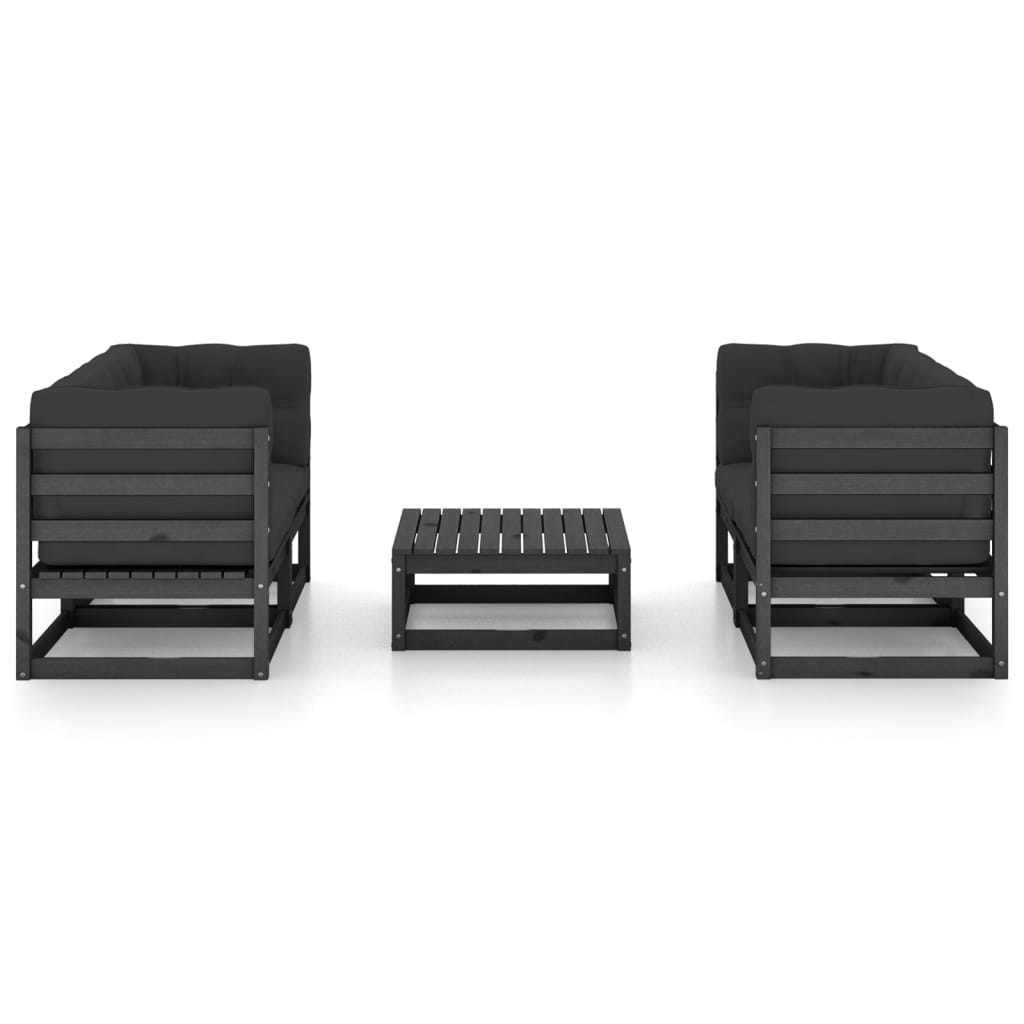 Set Divani Da Giardino 5 Pz Con Cuscini Legno Massello Di Pino - Image 3