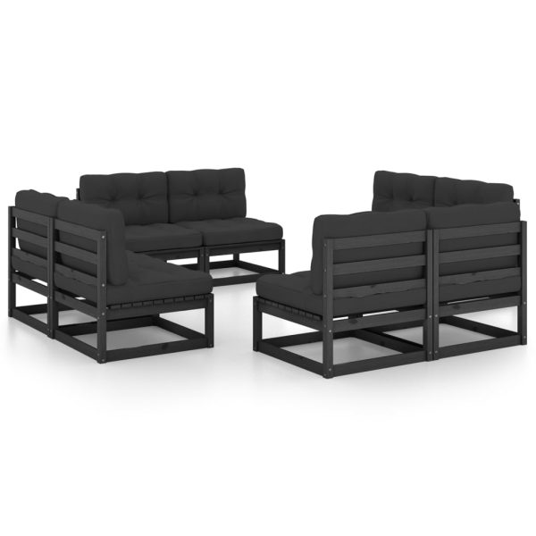 Set Divani Da Giardino 8 Pz Con Cuscini Legno Massello Pino - Image 2