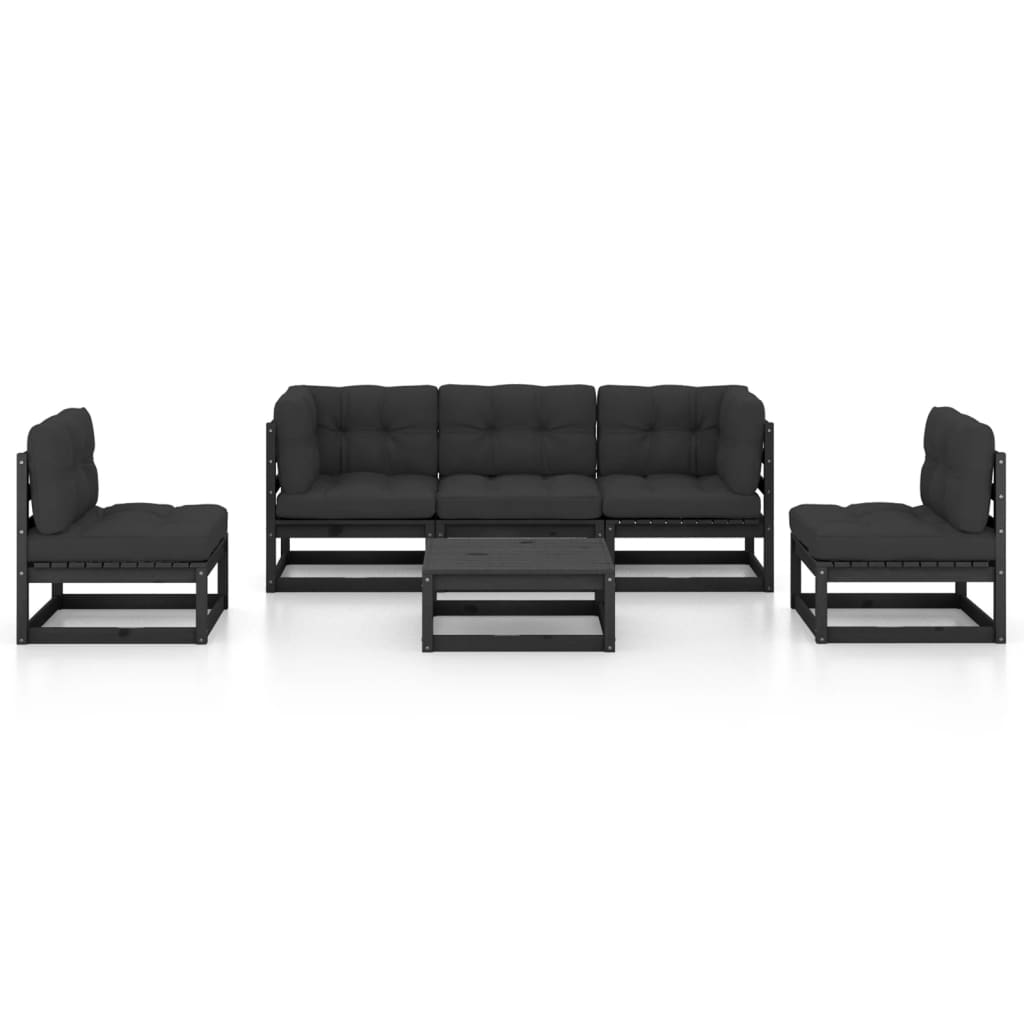 Set Divani Da Giardino 6 Pz Con Cuscini Legno Massello Di Pino - Image 3