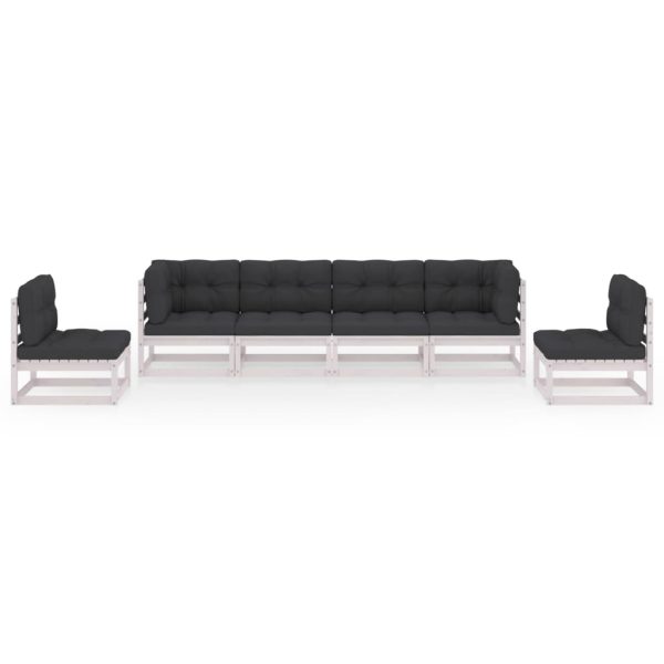 Set Divani Da Giardino 6 Pz Con Cuscini Legno Massello Pino - Image 3