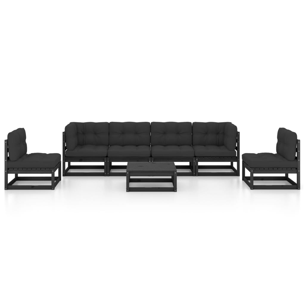 Set Divani Da Giardino 7 Pz Con Cuscini Legno Massello Di Pino - Image 3