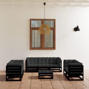 Set Divani Da Giardino 8 Pz Con Cuscini Legno Massello Di Pino