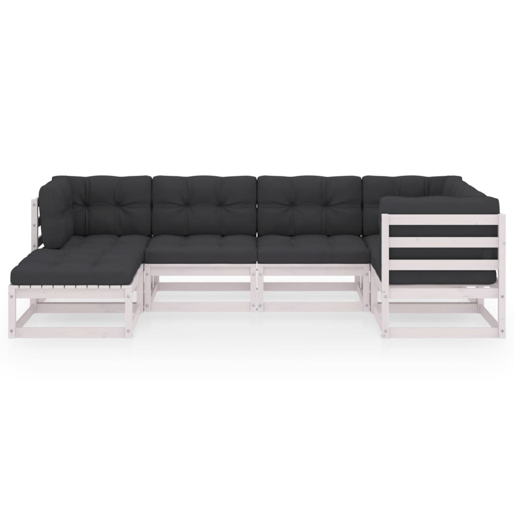 Set Divani Giardino 6 Pz Con Cuscini In Legno Massello Di Pino - Image 3