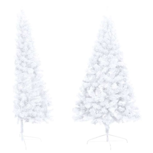 Albero Di Natale A Metà Preilluminato Con Palline Bianco 240 cm - Image 3