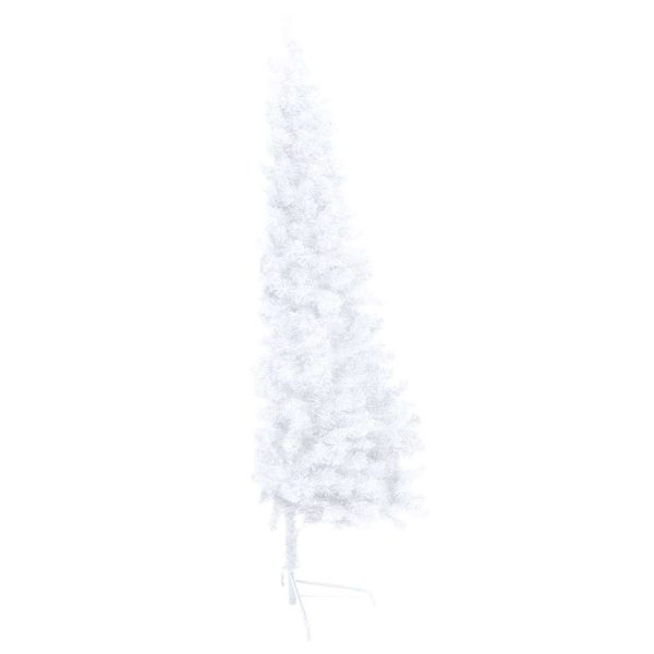 Albero Di Natale A Metà Preilluminato Con Palline Bianco 240 cm - Image 4