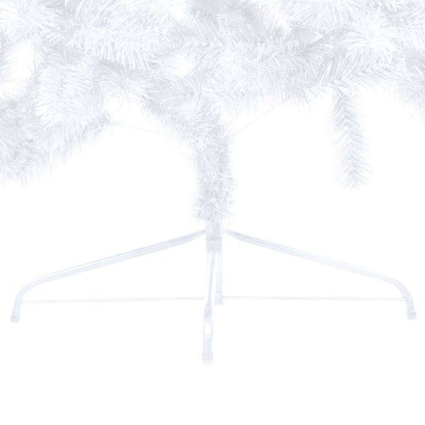 Albero Di Natale A Metà Preilluminato Con Palline Bianco 240 cm - Image 6