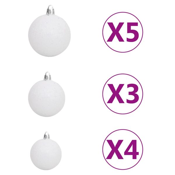 Albero Di Natale Preilluminato Con Palline Bianco 180 cm - Image 6