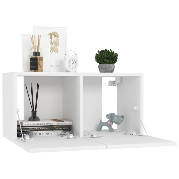 Set Di Mobili Porta Tv 7 Pz Bianco In Legno Multistrato - Image 4