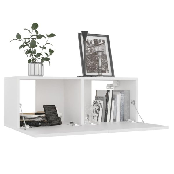 Set Mobili Porta Tv 4 Pz Bianco In Legno Multistrato - Image 4