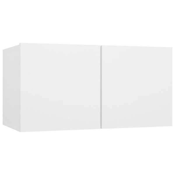 Set Mobili Porta Tv 2 Pz Bianco In Legno Multistrato - Image 4