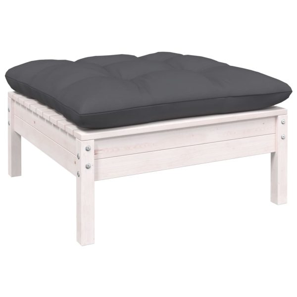Set Divani Da Giardino 9 Pz Con Cuscini Bianchi Legno Di Pino - Image 6