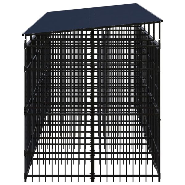 Gabbia Per Cani Da Esterno Con Tetto In Acciaio 11,06 m² - Image 3