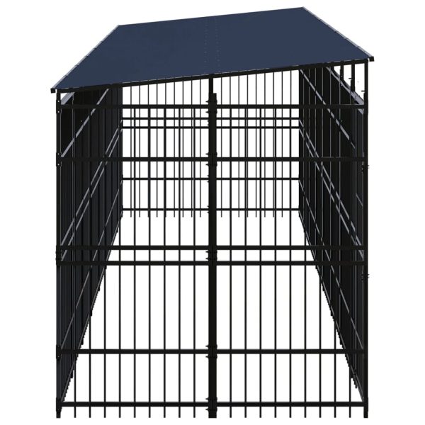 Gabbia Per Cani Da Esterno Con Tetto In Acciaio 14,75 m² - Image 3