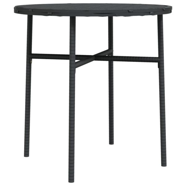 Set Mobili Da Pranzo Per Giardino 3 Pz Polyrattan Nero - Image 5