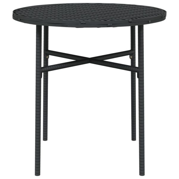 Set Mobili Da Pranzo Per Giardino 3 Pz Polyrattan Nero - Image 6