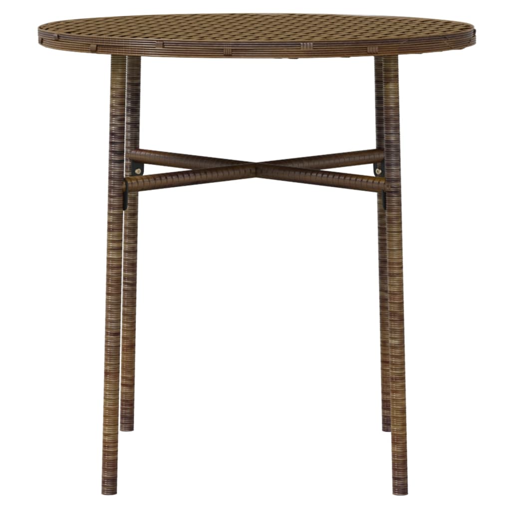 Set Mobili Da Pranzo Per Giardino 3 Pz In Polyrattan Marrone - Image 6