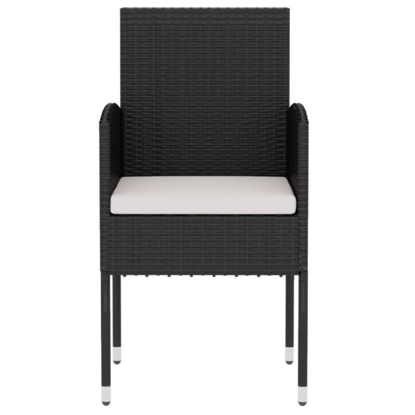 Set Mobili Da Pranzo Per Giardino 3 Pz Polyrattan Nero - Image 4