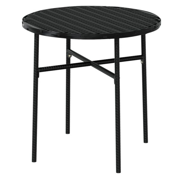 Set Mobili Da Pranzo Per Giardino 3 Pz Polyrattan Nero - Image 5