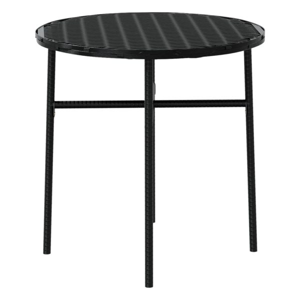 Set Mobili Da Pranzo Per Giardino 3 Pz Polyrattan Nero - Image 6