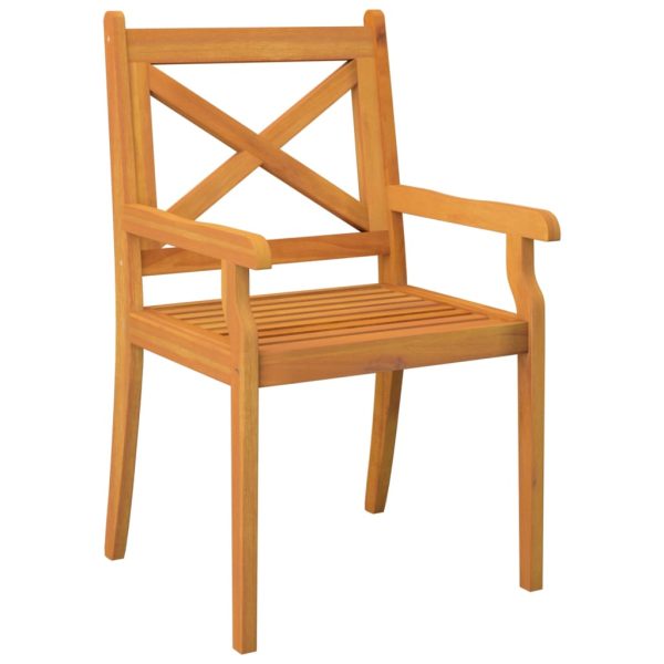 Sedie Da Pranzo Per Esterni 4pz Grigio Legno Massello Di Acacia - Image 3