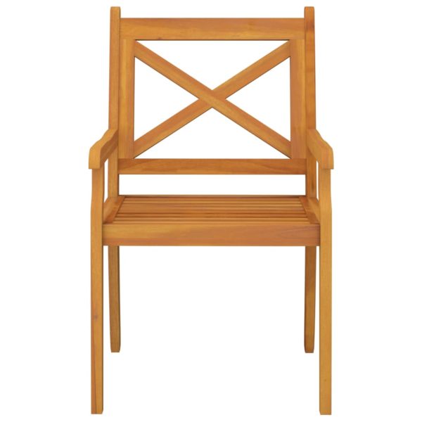 Sedie Da Pranzo Per Esterni 4pz Grigio Legno Massello Di Acacia - Image 4