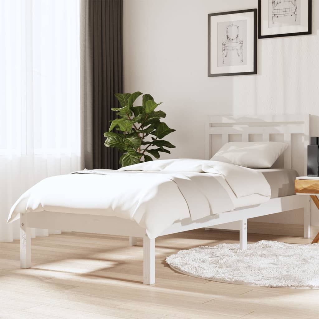 Giroletto Bianco 90x190 Cm Single In Legno Massello