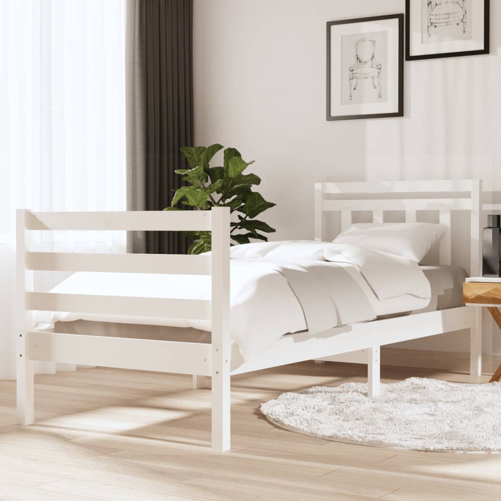 Giroletto Bianco 90x190 Cm Single In Legno Massello