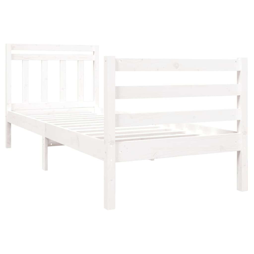 Giroletto Bianco 90x190 Cm Single In Legno Massello - Image 3