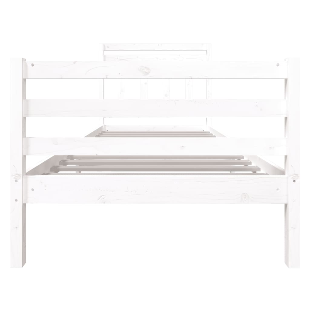 Giroletto Bianco 90x190 Cm Single In Legno Massello - Image 4