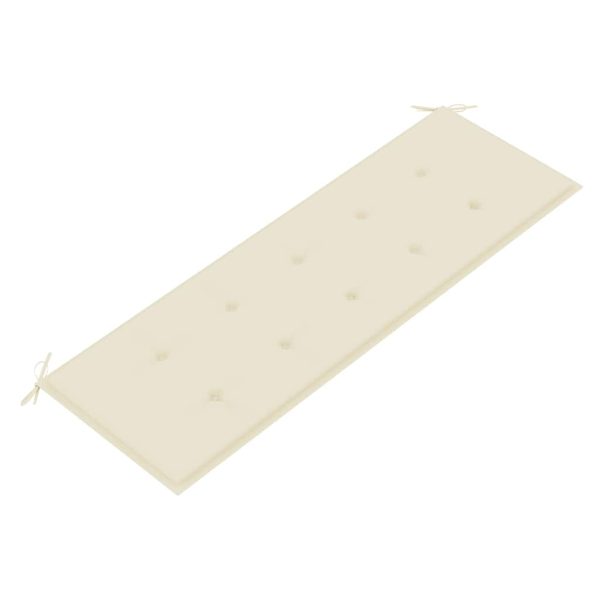 Panchina Batavia Con Cuscino Crema 150 Cm Legno Massello Teak - Image 5
